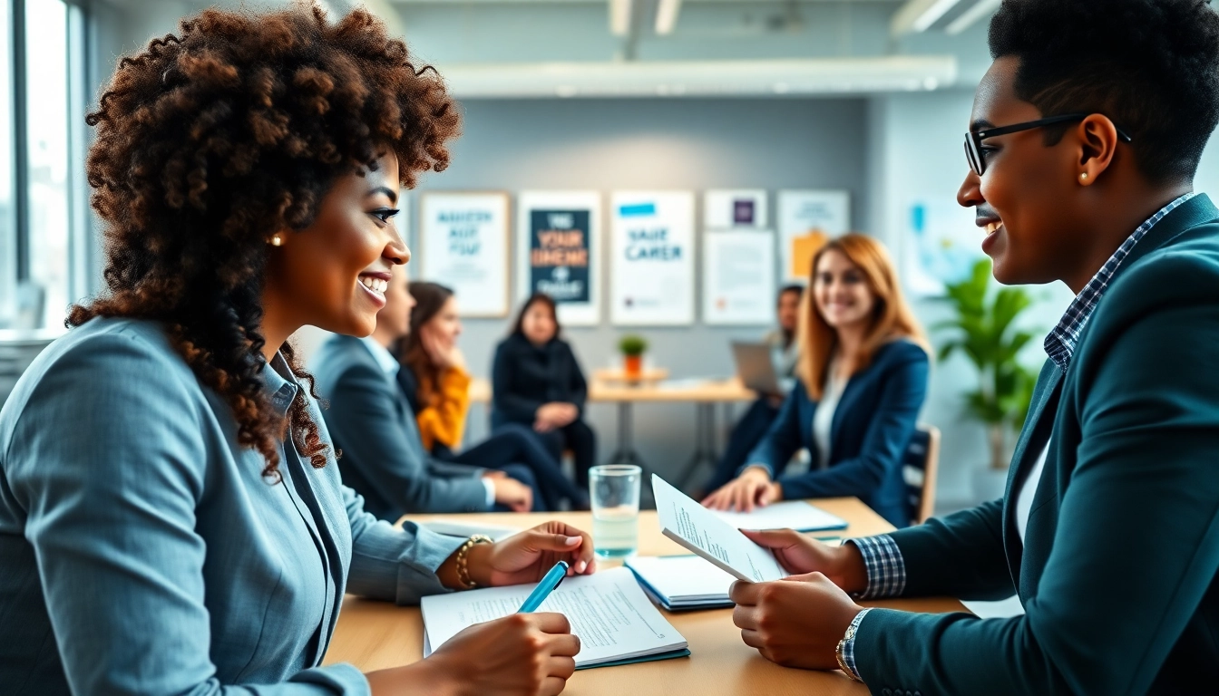 Engaging mock interview scene for Interview preparation near me with a professional atmosphere.