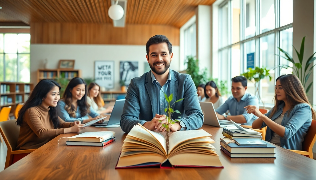 Group of motivated toefl test takers for hire studying collaboratively in an academic setting.