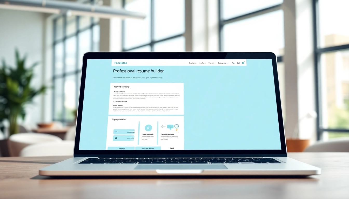 Create an appealing resume with a top Resume Builder in a modern office setup.