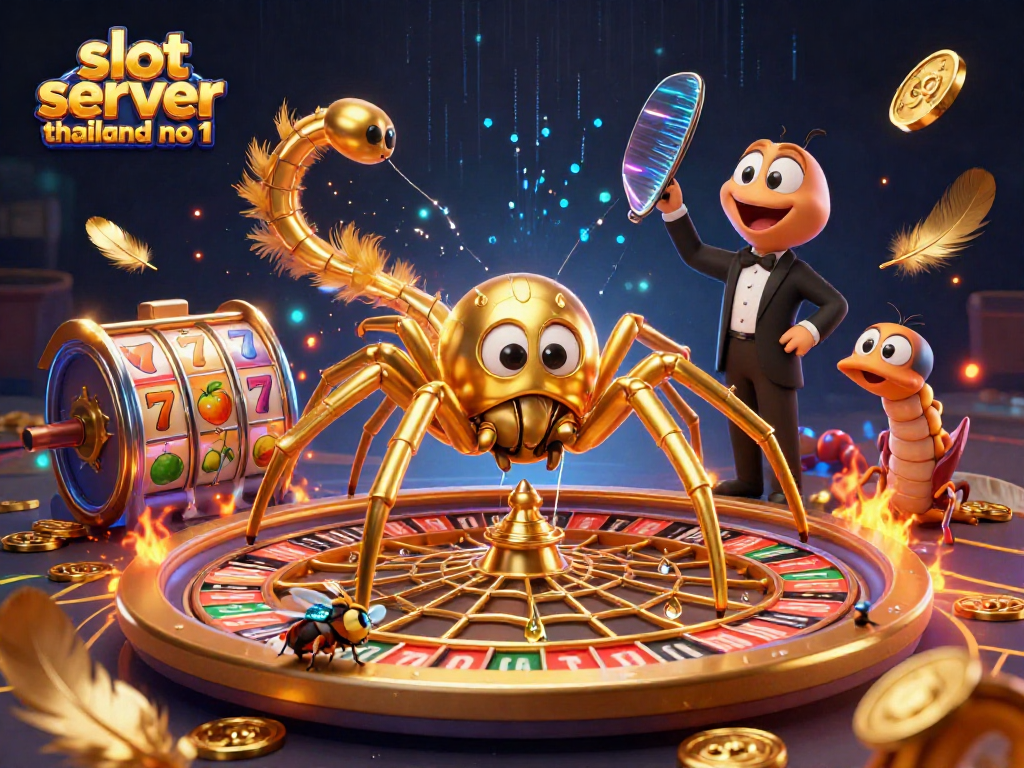 Engage with the slot server thailand no 1, showcasing epic betting action amidst a vibrant casino theme.