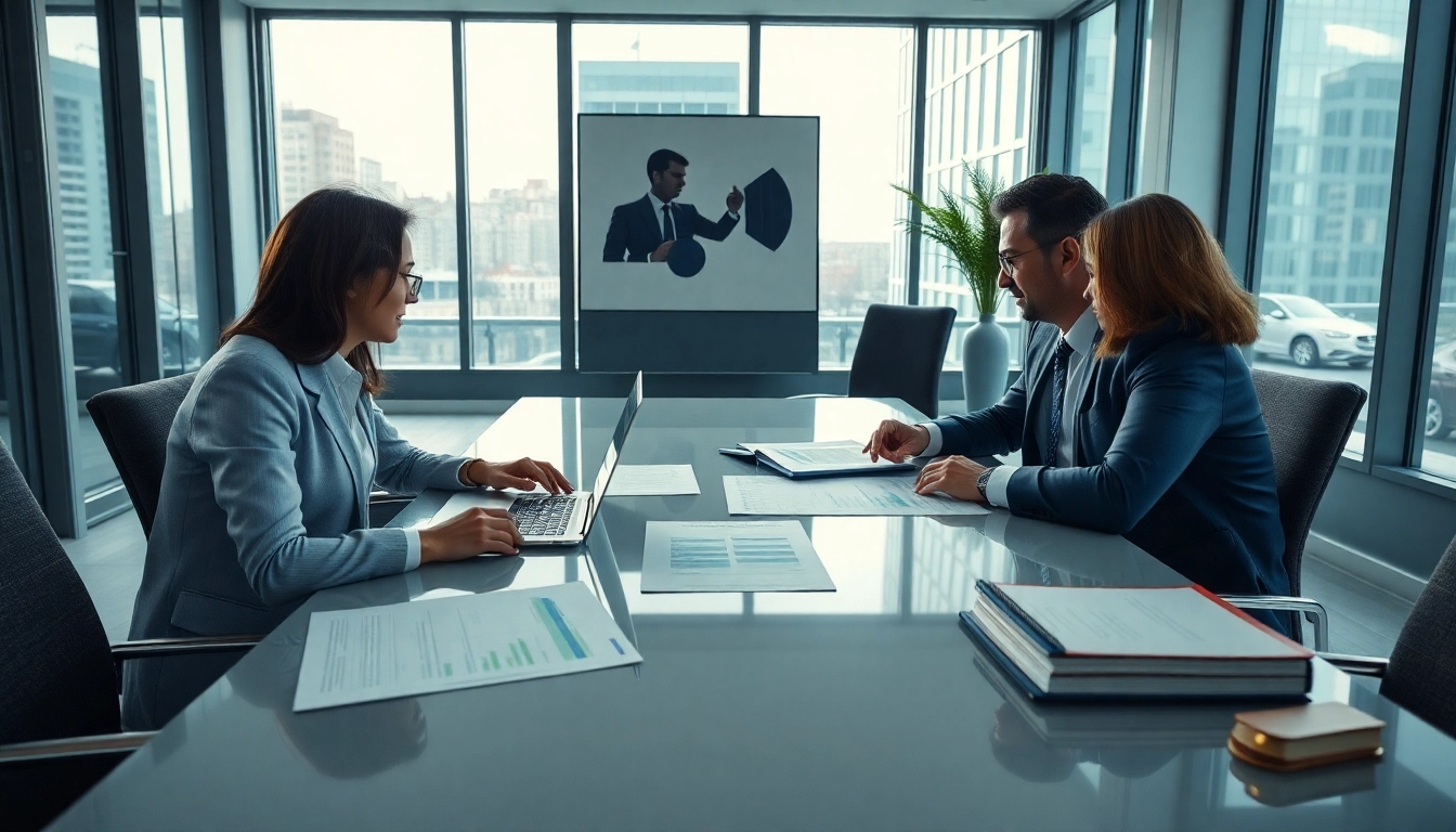 Stefano Santin esperto sul Codice della Crisi che guida i clienti in un ambiente d'ufficio professionale con grafici finanziari.