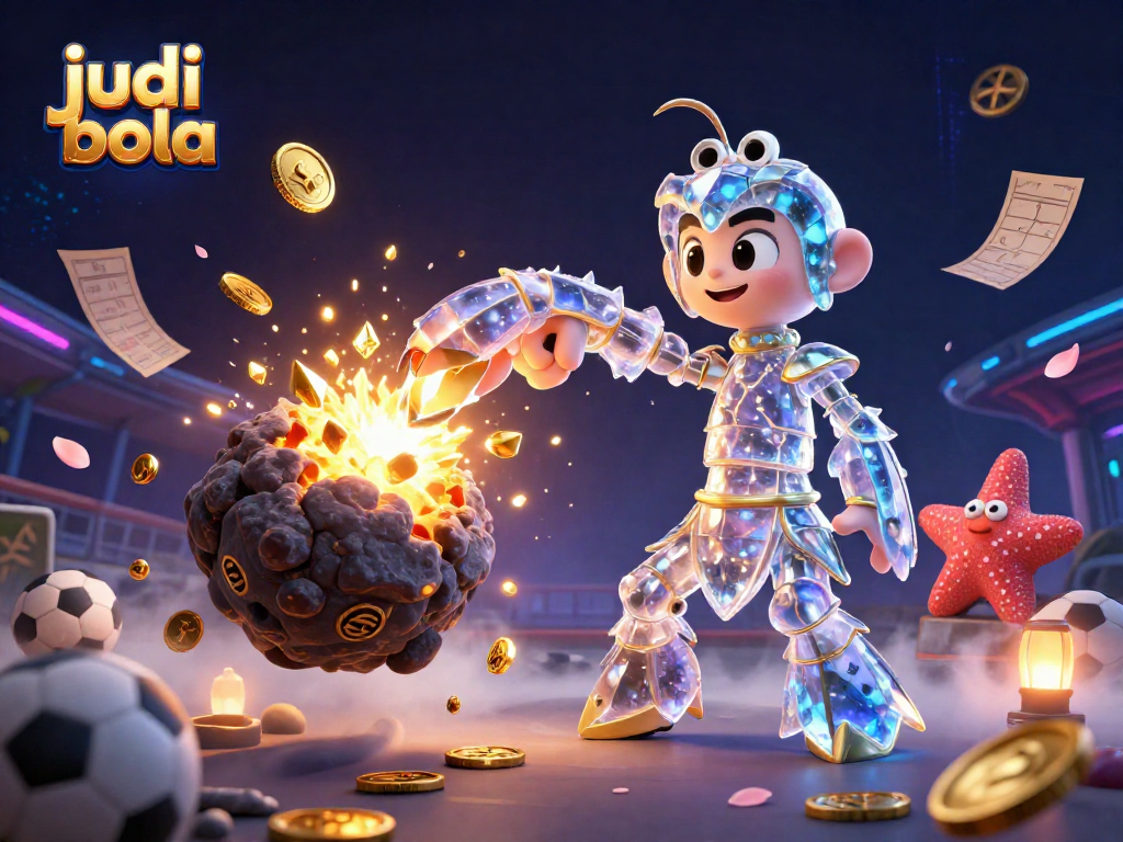 Experience thrilling judi bola action with a dynamic illustration showcasing sports betting excitement.