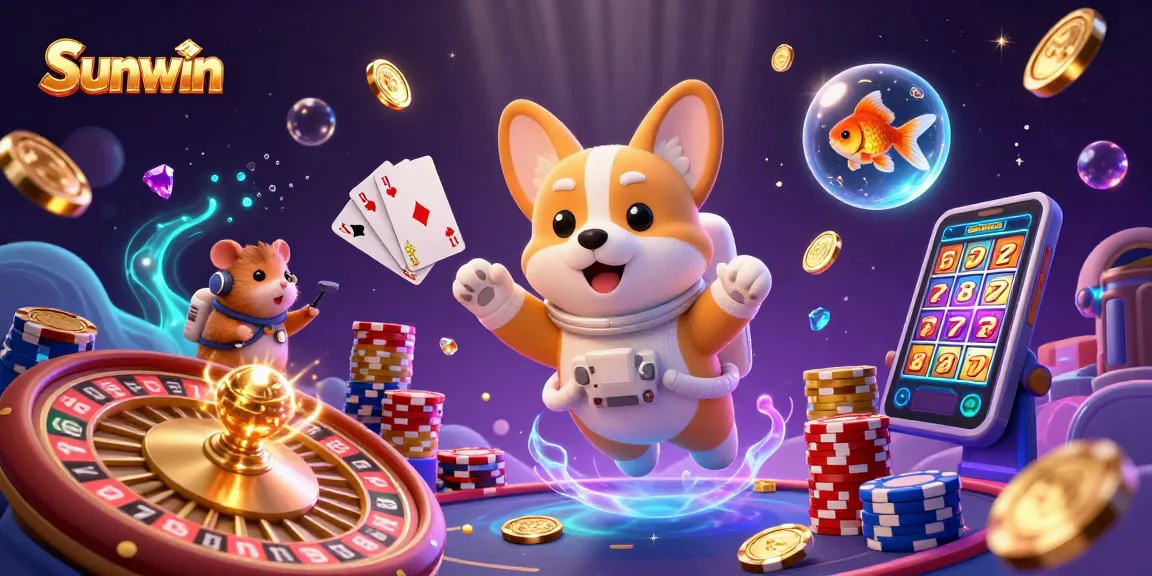 Experience thrilling gameplay at Sunwin with vibrant 3D casino elements and characters.