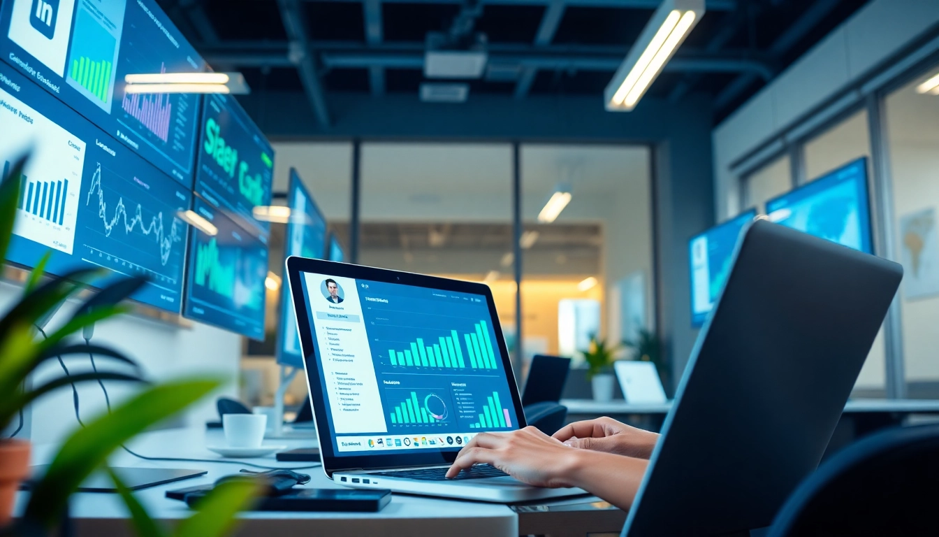 Utilizing linkedin sales navigator data extraction for effective data analysis in a modern office.