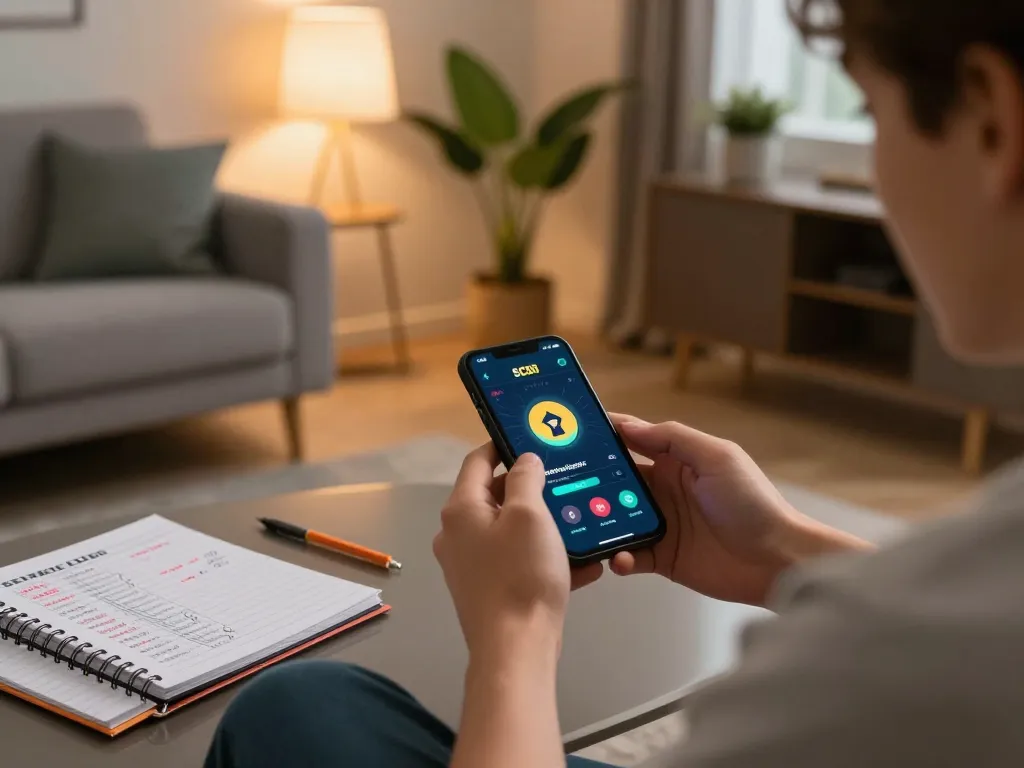 Experience SC88 on mobile, enjoying a relaxed gambling session with strategic notes accessible.