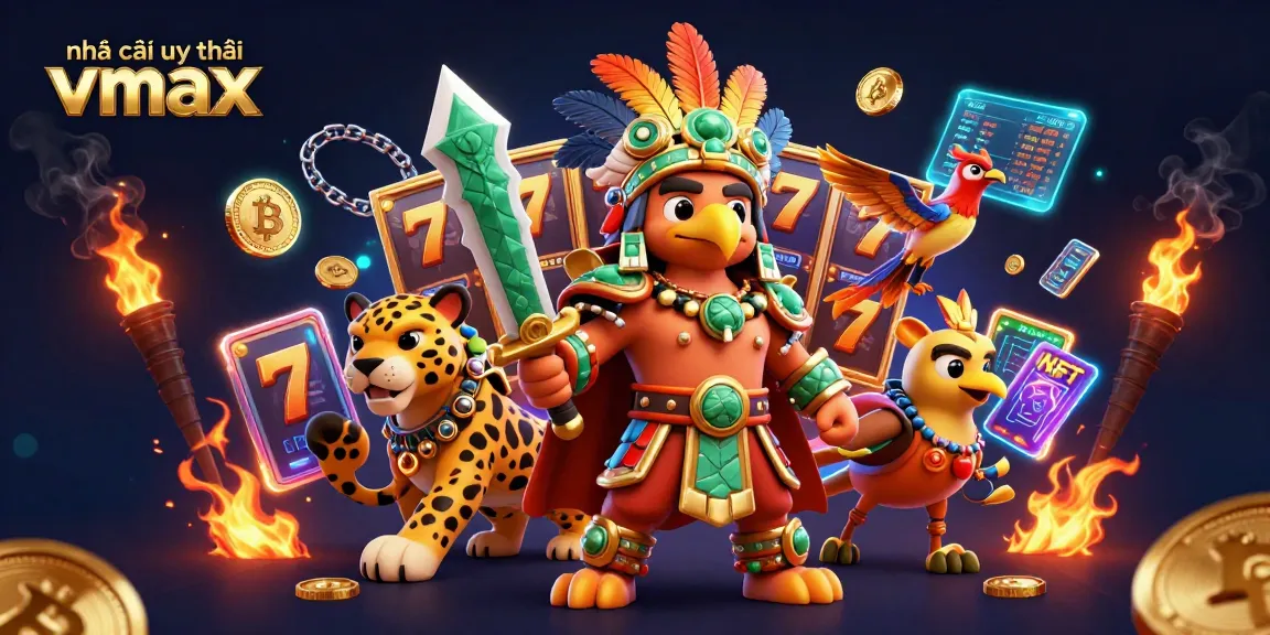 Engage with the thrilling world of nhà cái uy tín Vmax through vibrant casino imagery featuring iconic game elements.