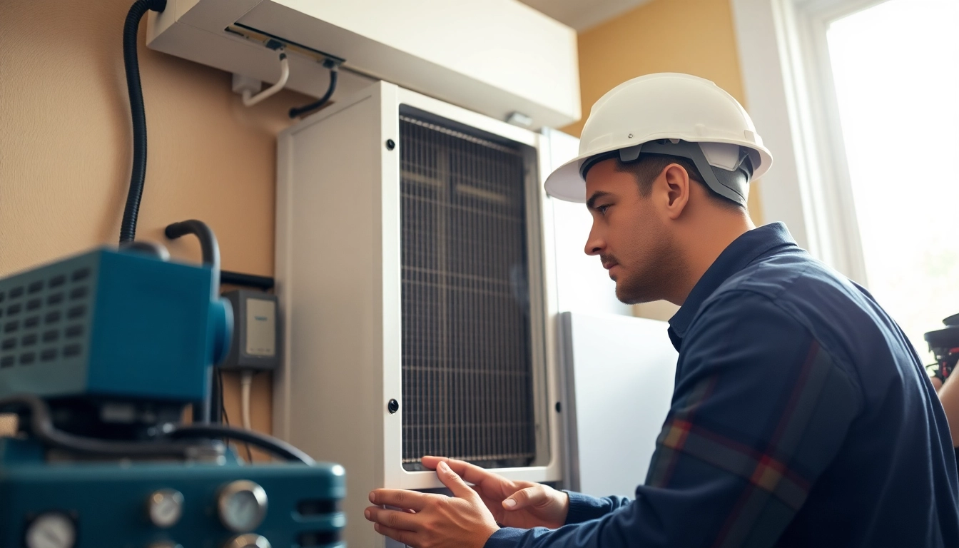 Technician conducts emergency hvac repair bc in a well-lit home environment with tools organized nearby.