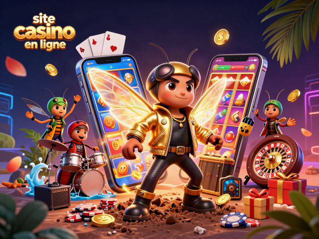 Gagnez sur le site casino en ligne avec une illustration dynamique de jeux passionnants.