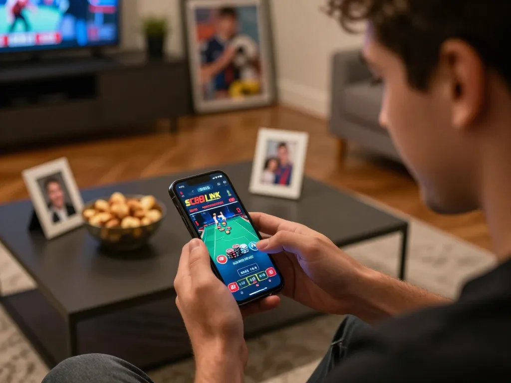 Player engaging with SC88 LINK online casino mobile interface to enjoy responsible gambling