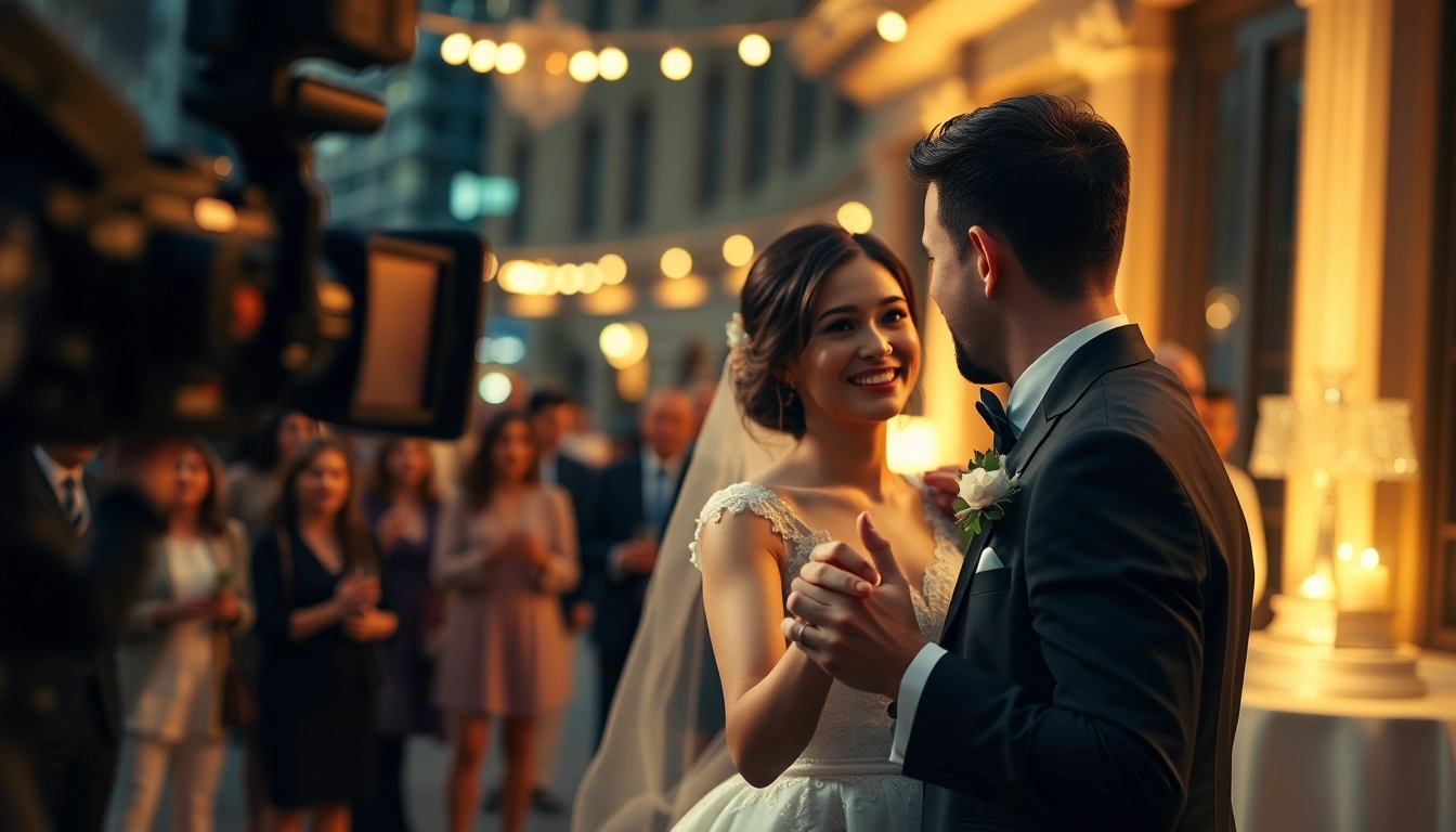 Edmonton videographer capturing a joyful moment during a wedding celebration.