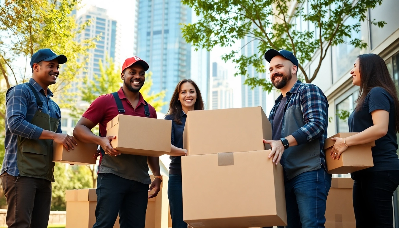 Efficient moving company Vancouver crew lifting boxes during a professional relocation.