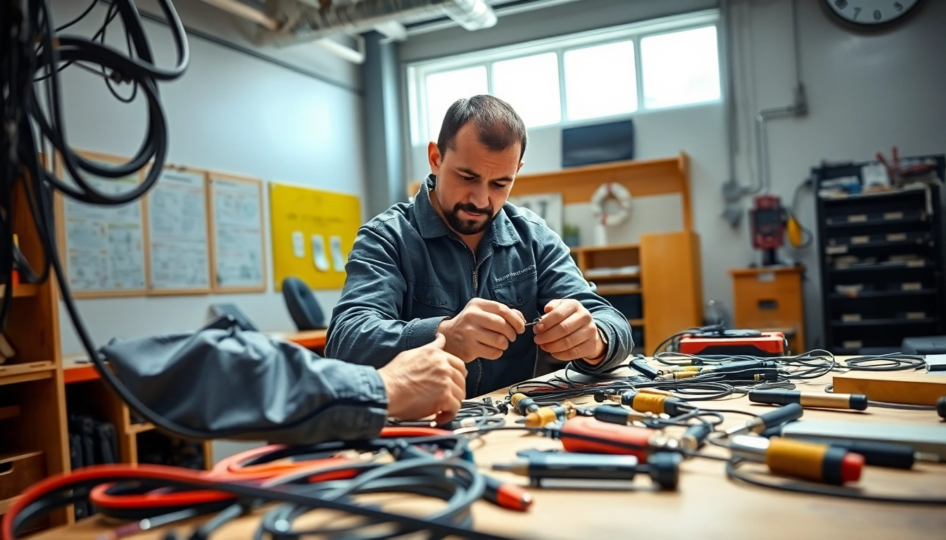 Learn about Wyoming Electrical Apprenticeship with a focused electrician demonstrating skills.