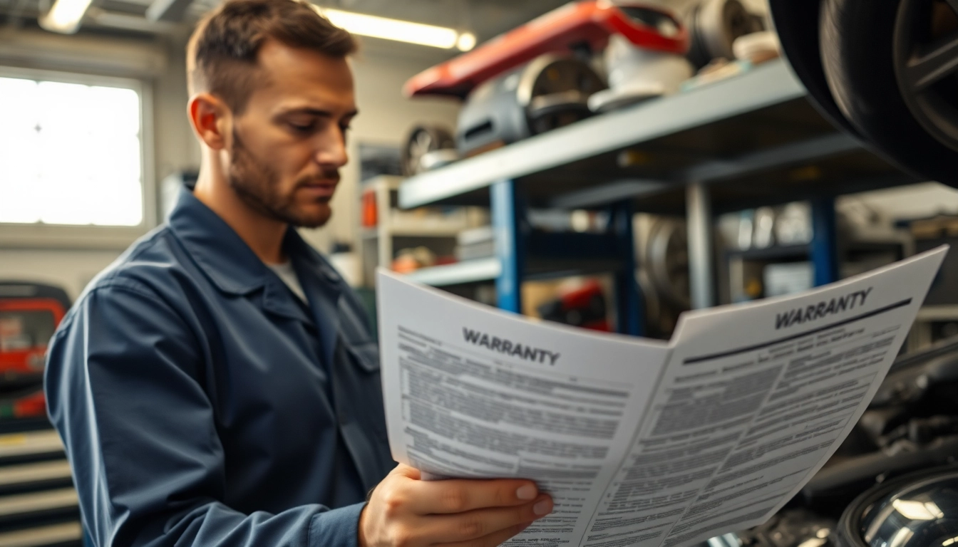 Illustration depicting how much does an extended auto warranty cost per month with a mechanic reviewing warranty papers.
