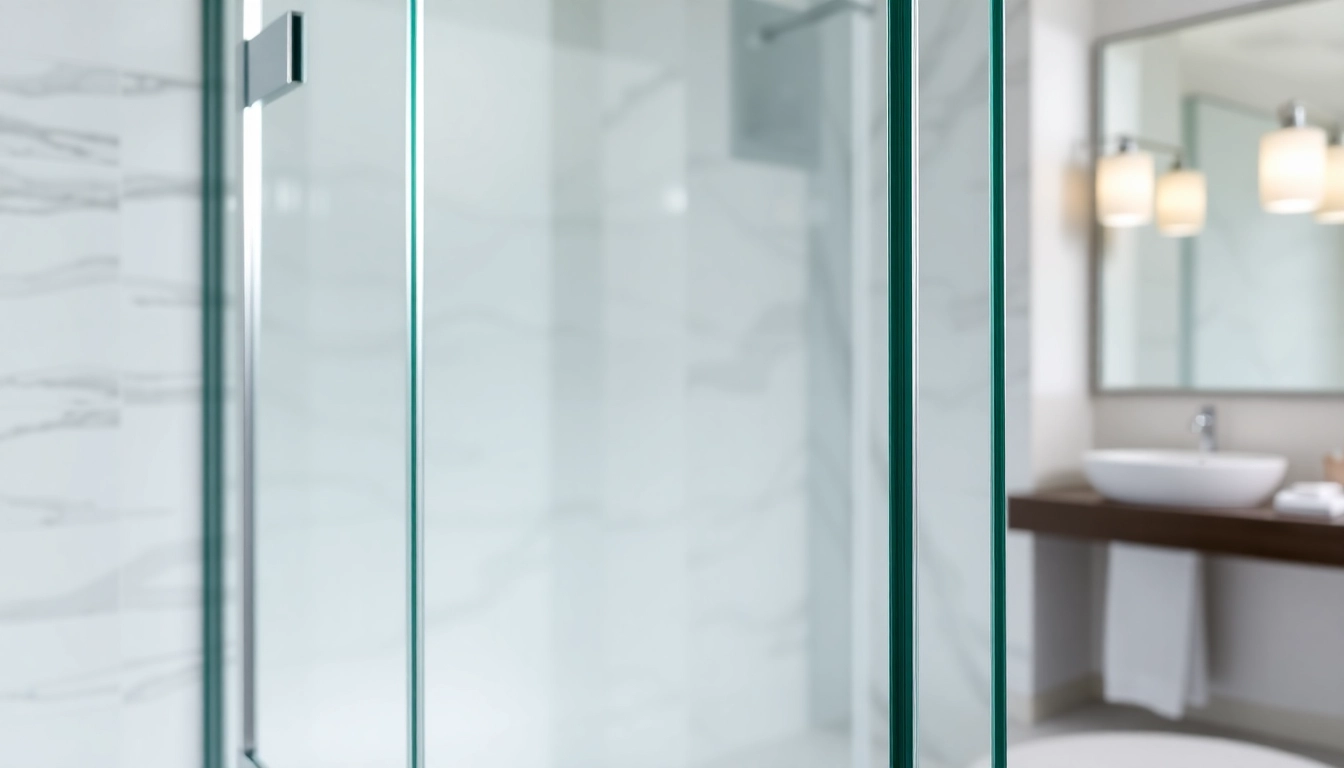 A stunning shower screen door enhancing a modern bathroom's aesthetic with sleek glass.
