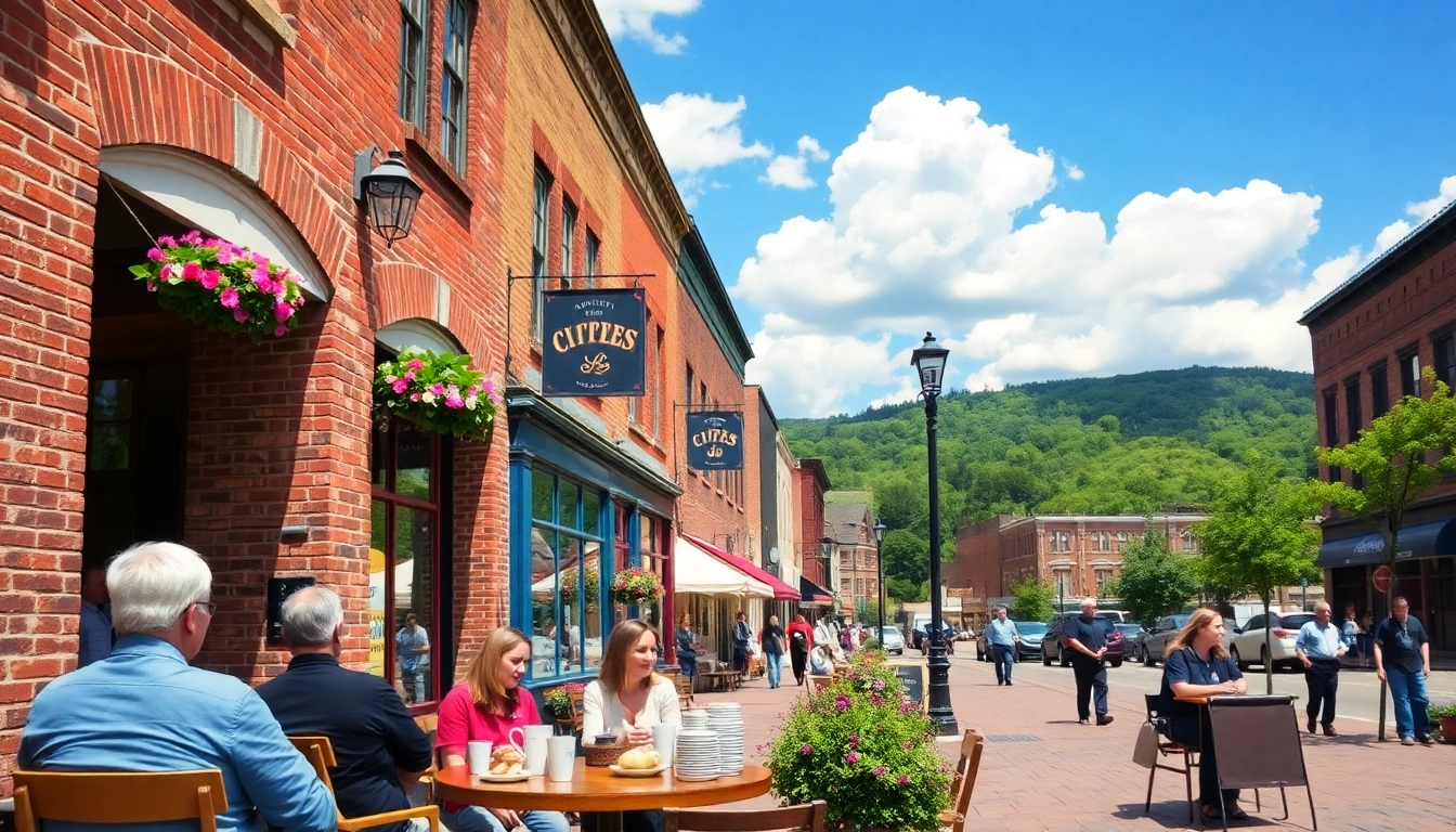 People enjoying local life in Clarksburg, showcasing the vibrant community atmosphere.