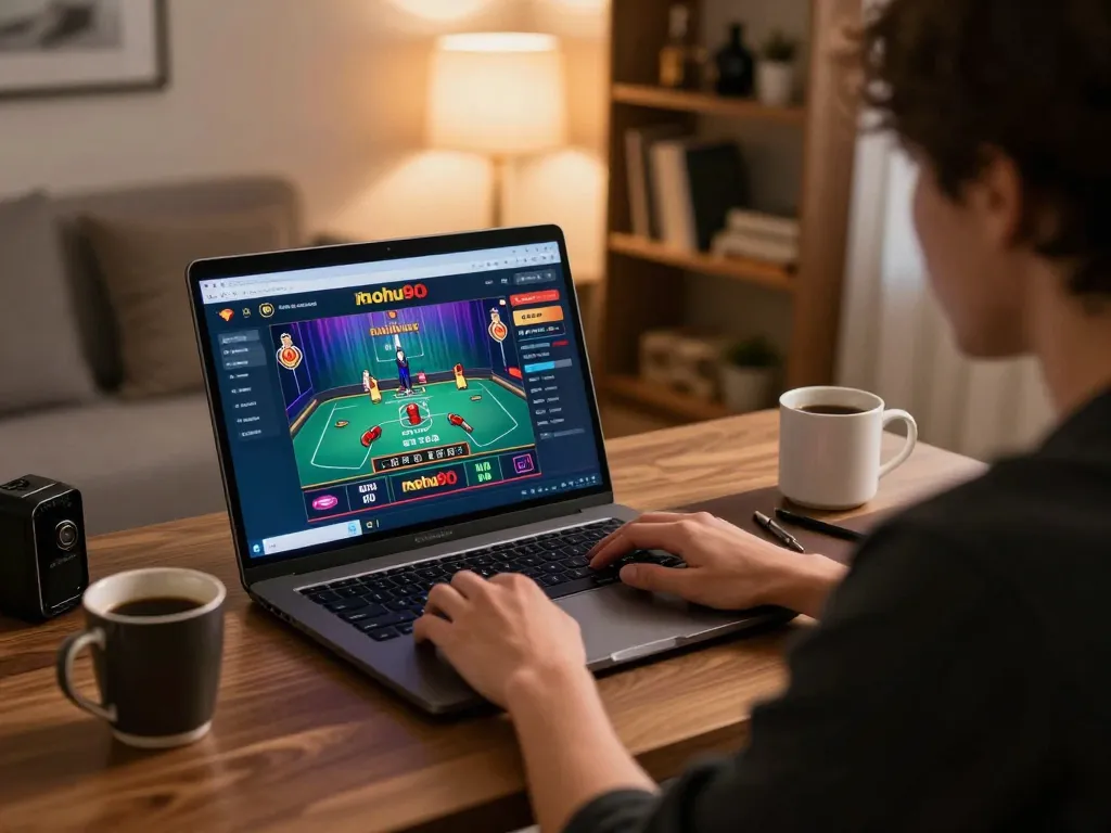 Navigating the live dealer game on nhà cái nohu90 with excitement and strategy.