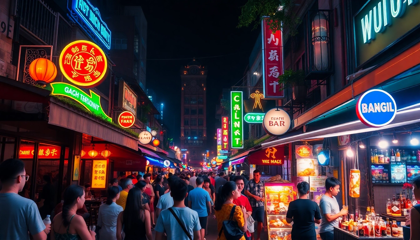 Enjoy the lively 호치민밤문화 scene with vibrant nightlife filled with bars and excited crowds.