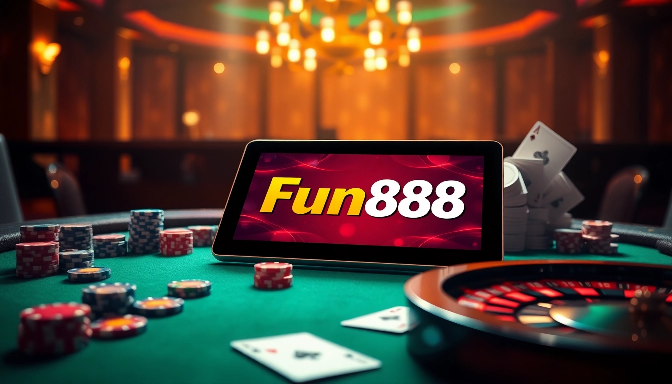 Experience the thrill of online gaming at Fun88 link with vibrant casino elements.