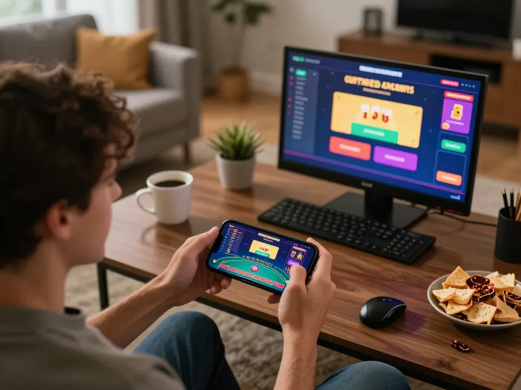 Player engaging with c168 com mobile app for online gambling game with vibrant graphics