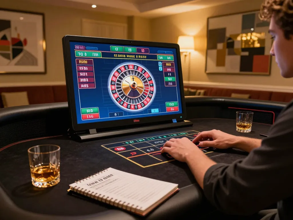 Engaging with the MB88 LINK at an online roulette table, highlighting strategic gameplay and luxury ambiance.