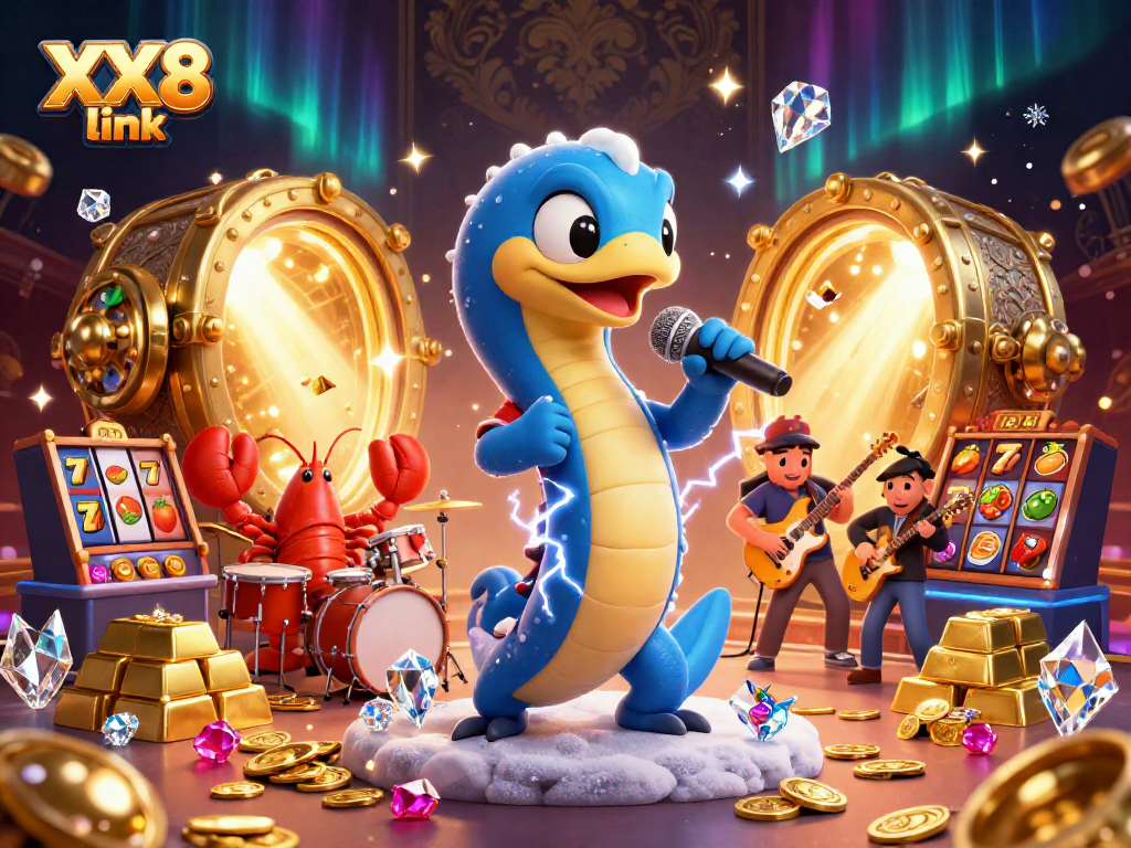 Experience the electrifying XX8 link with animated characters and slots in a vibrant underwater scene.