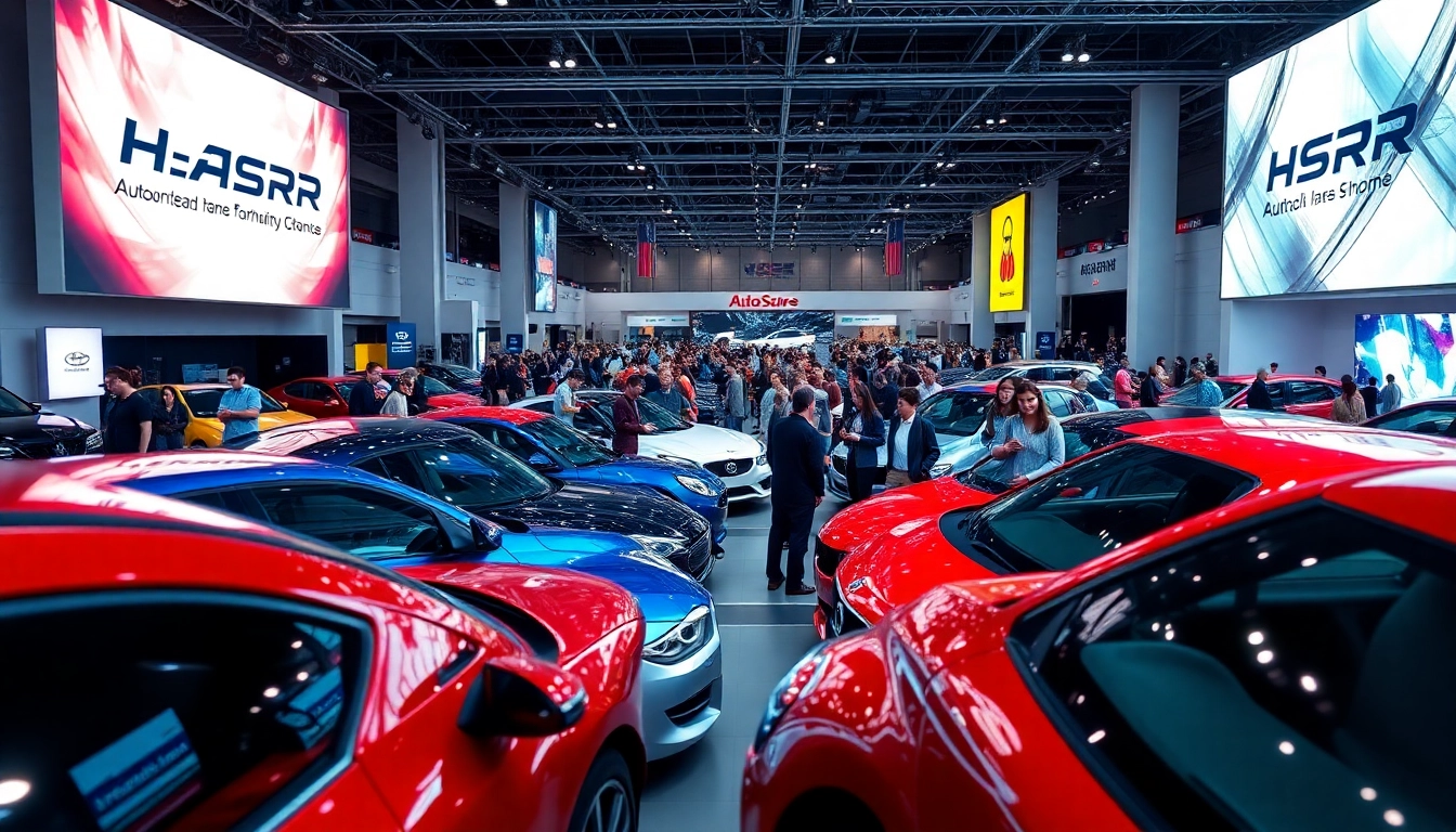Experience the exciting Auto Cars Show with vibrant vehicles and enthusiastic crowds at the exhibition.