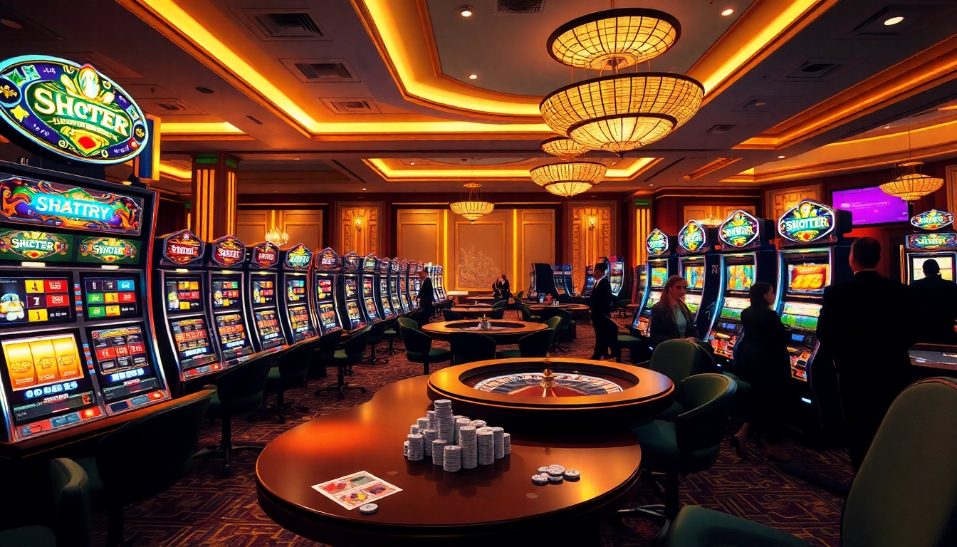 Betting at a luxurious casino featuring a vibrant scatter hitam slot machine amidst an exciting atmosphere.