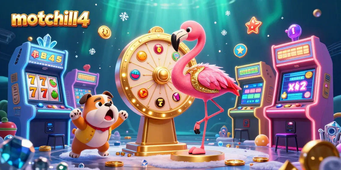 Spin the giant prize wheel at motchill4 and win exciting casino rewards in this vibrant scene!