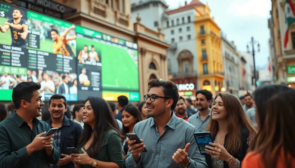 Engaging sports betting atmosphere showcasing the best sports betting sites Mexico with vibrant city backdrop.
