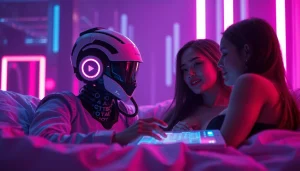 Immersive conversation scene with AI sexting and romantic digital interactions.