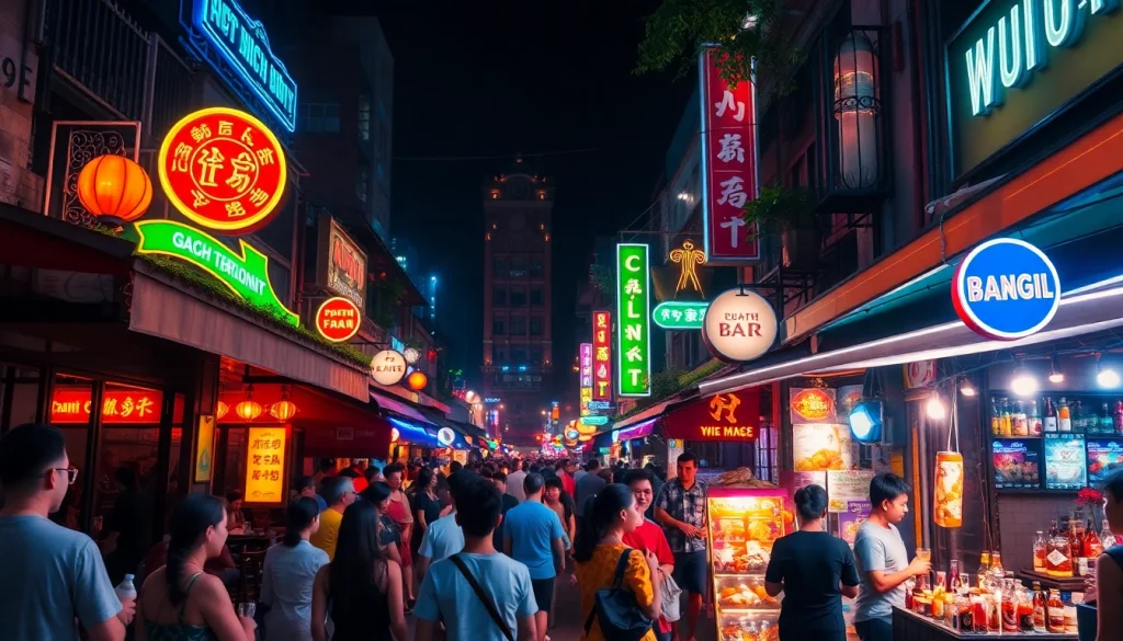 Enjoy the lively 호치민밤문화 scene with vibrant nightlife filled with bars and excited crowds.