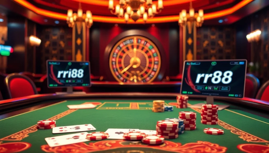 Experience the thrill of house gambling at nhà cái rr88 with vibrant casino elements.