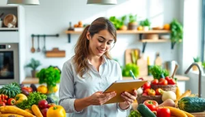 Explore intermittent fasting strategies with a nutritionist in a vibrant kitchen setting.