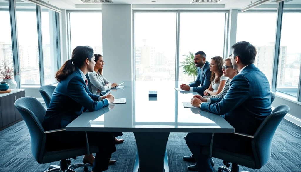 Empowered professionals engaging in a business coaching service to boost their success.