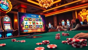 Experience excitement with Onicplay slot machine gameplay in a vibrant casino setting.