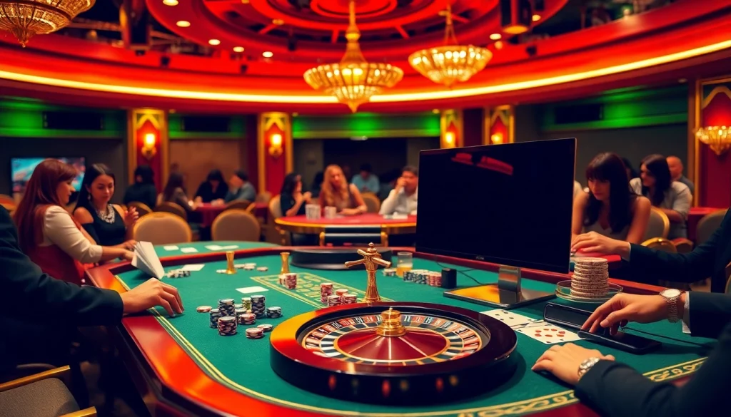 Engage in thrilling casino games through bk8thai ทางเข้า with elegant roulette and poker setups.