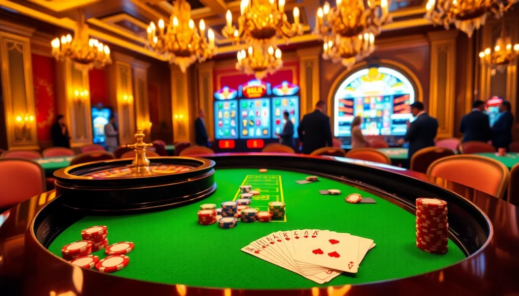 Players enjoying a high-stakes game of roulette, embodying the excitement of MMOO in a luxurious casino environment.