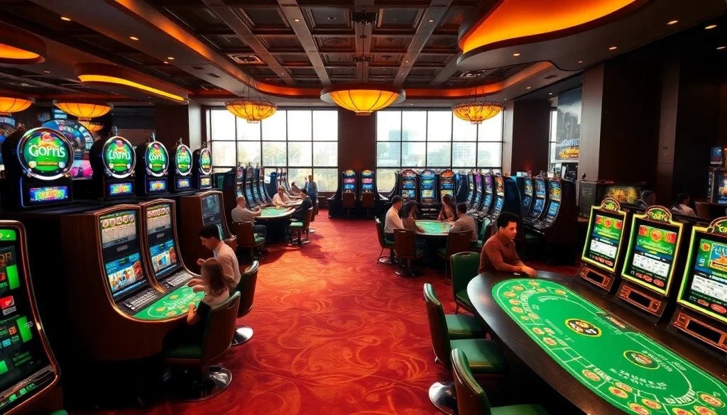 Menang dalam permainan brio4d di kasino mewah dengan pemain bersemangat.