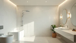 Admire the elegant douches à l'italienne designed for a modern bathroom, showcasing sleek aesthetics.