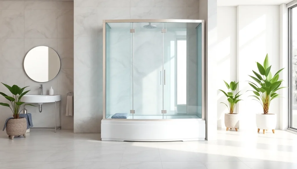 Duschkabine 100x100 in modernem Badezimmer, elegant und funktional gestaltet.