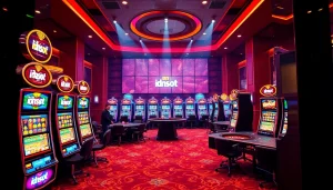 Experience winning excitement with idnslot at a vibrant casino featuring modern slot machines.